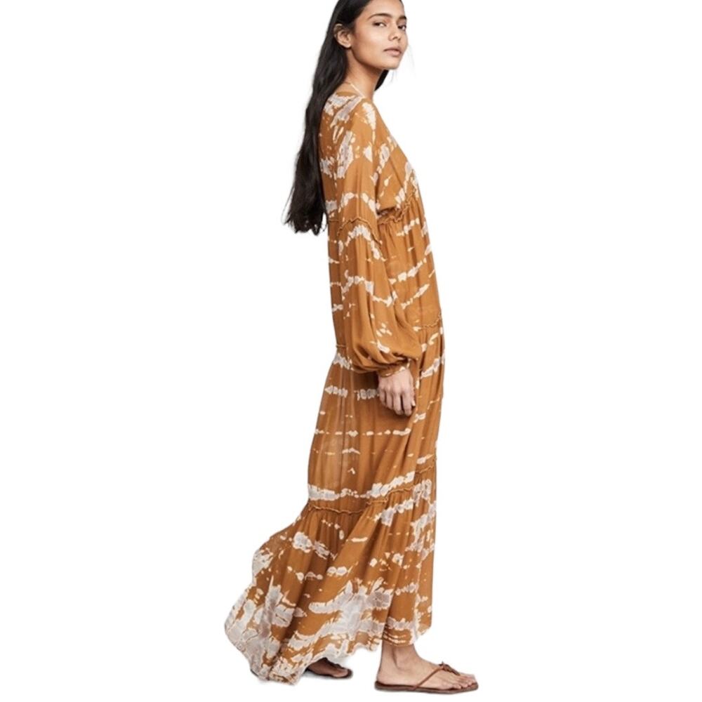 Young Fabulous And Broke Josette Tie Dye Maxi Dress XS New Long Sleeve NWT New - Picture 8 of 9